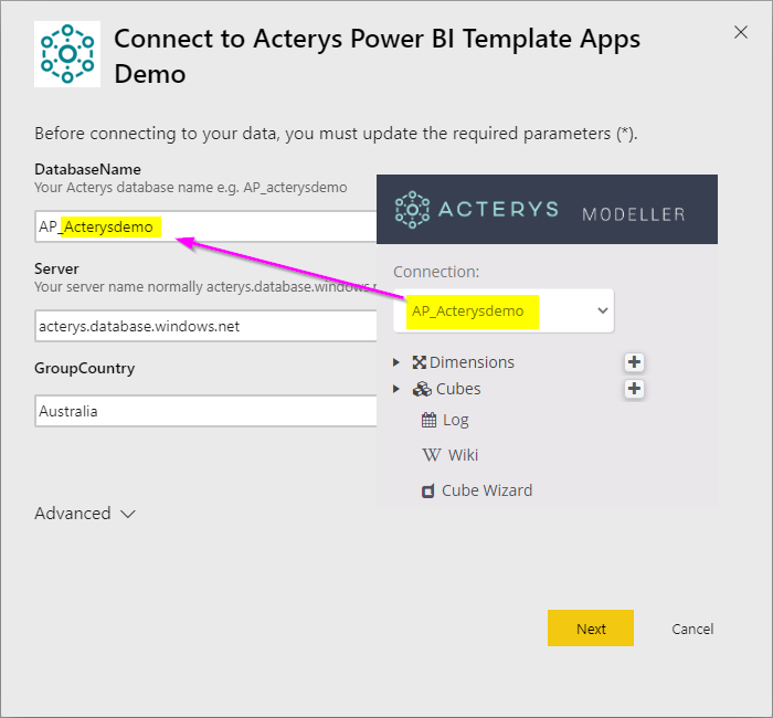 Connexion de l'application Power BI à Xero