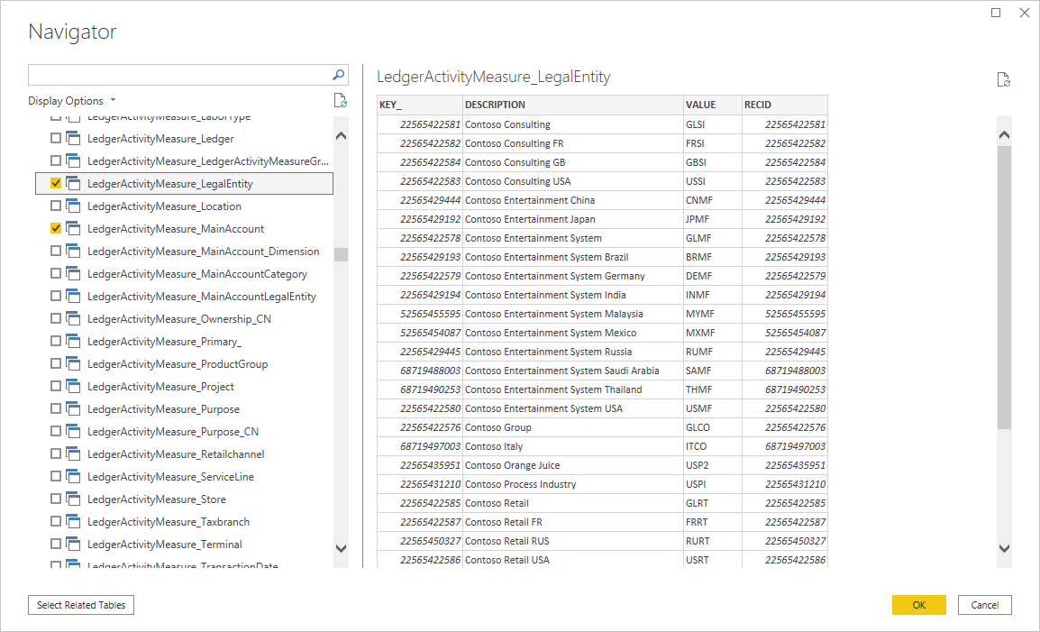 Dynamics Tables