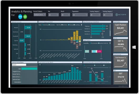 Analytics and Planning Dashboard Acterys